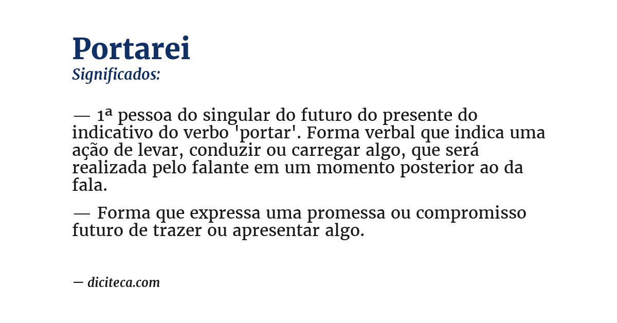 Significado de portarei
