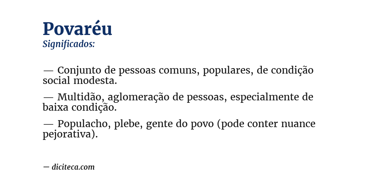 Significado de povaréu