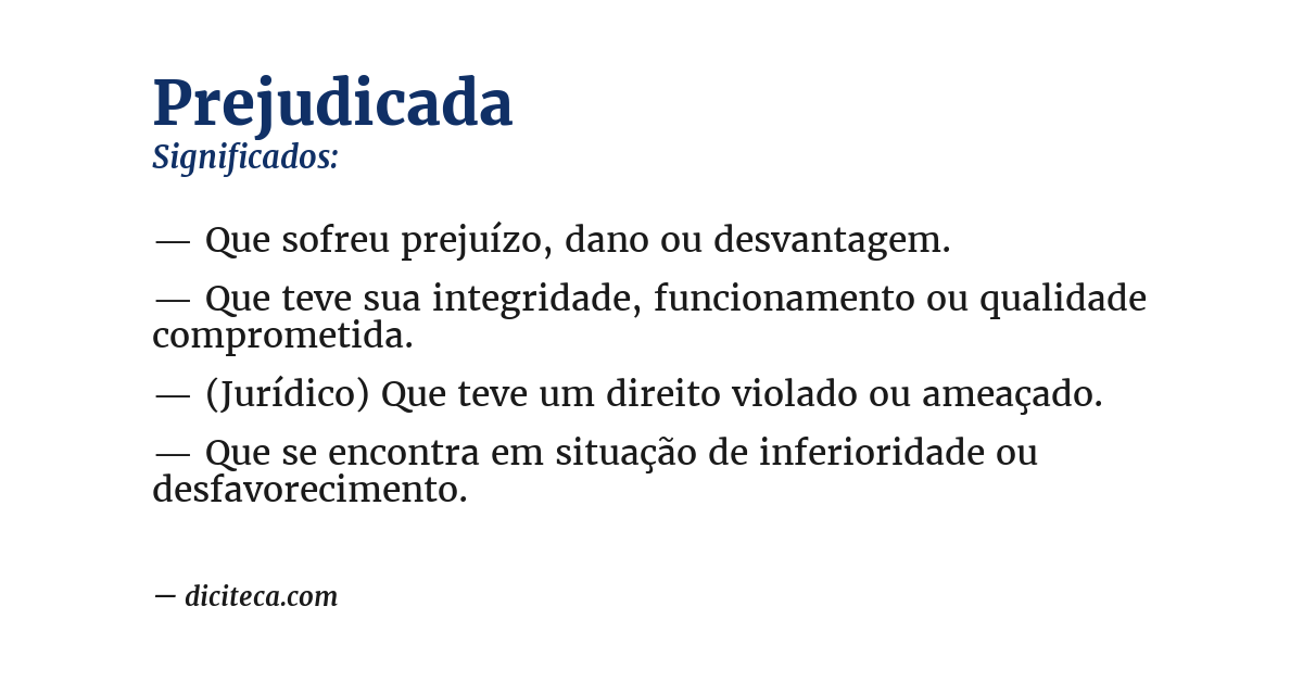 Significado de prejudicada