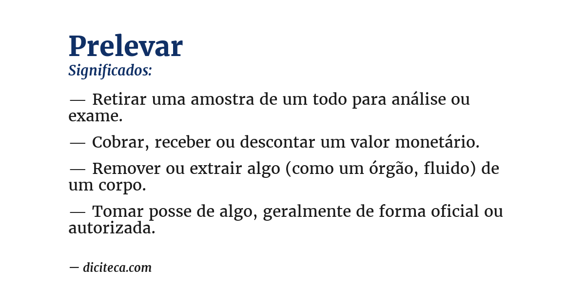 Significado de prelevar
