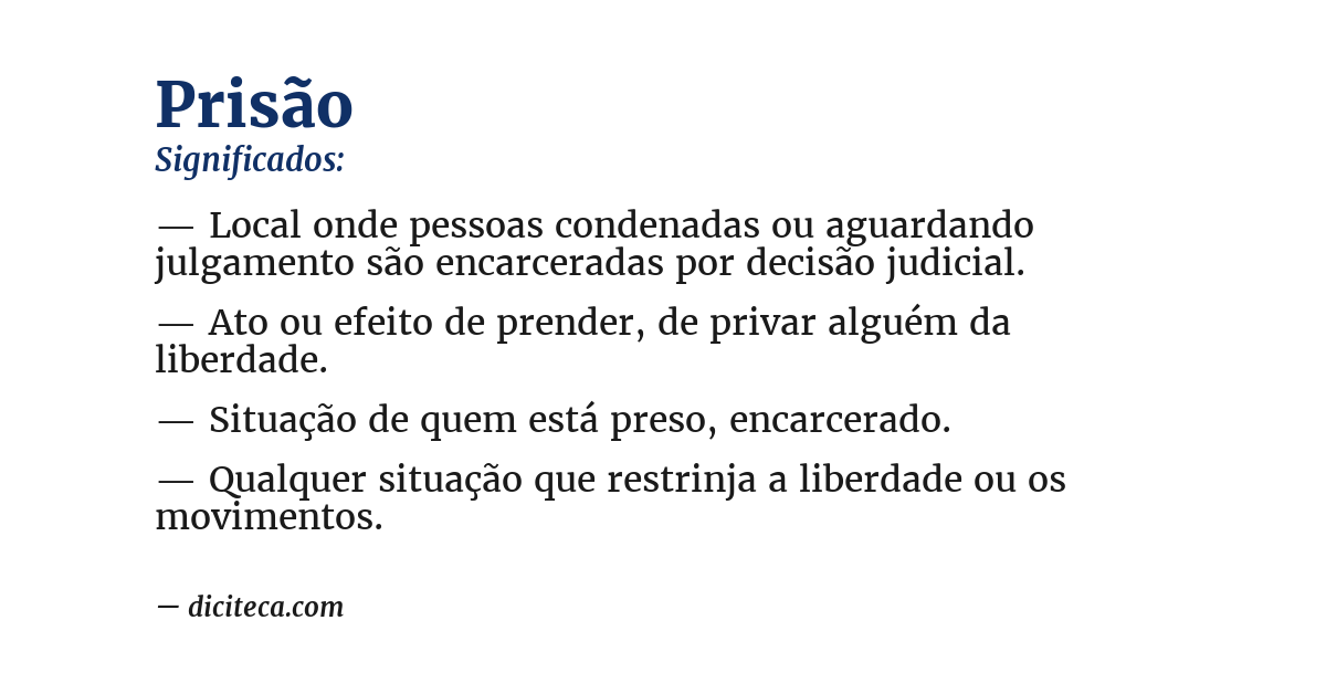 Significado de prisão