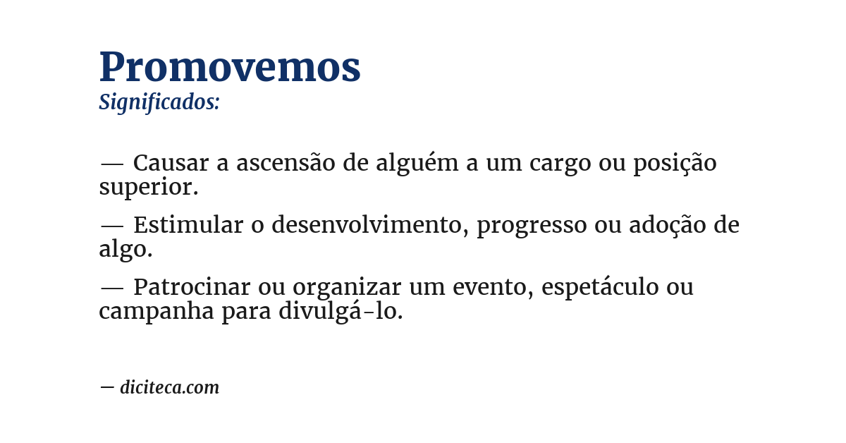 Significado de promovemos