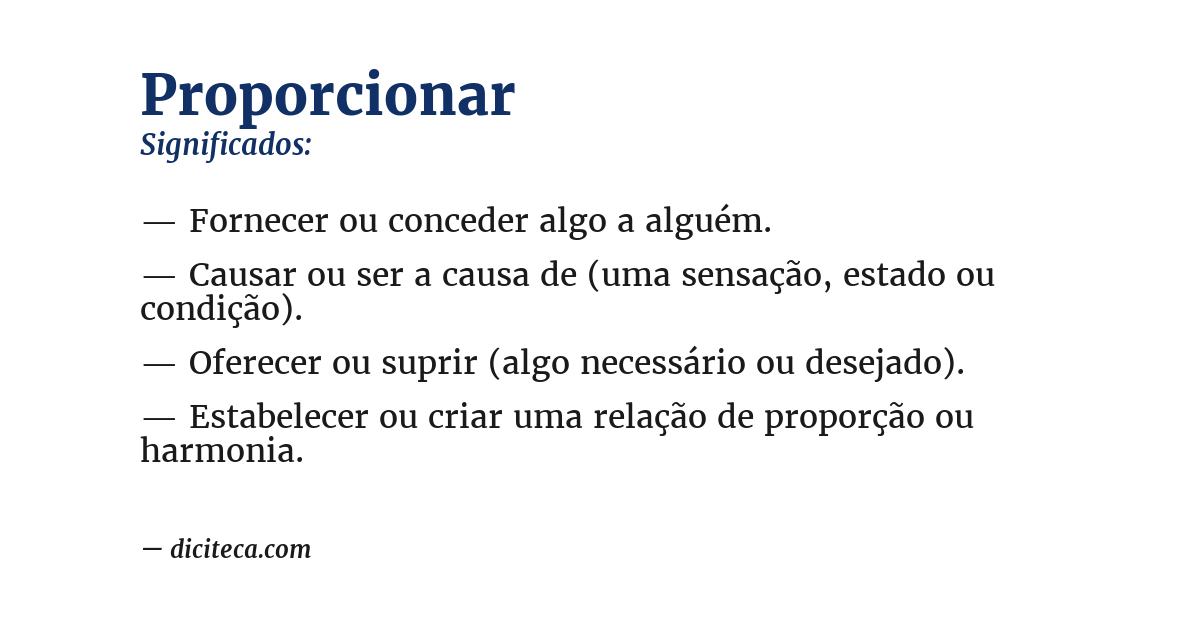 Significado de proporcionar