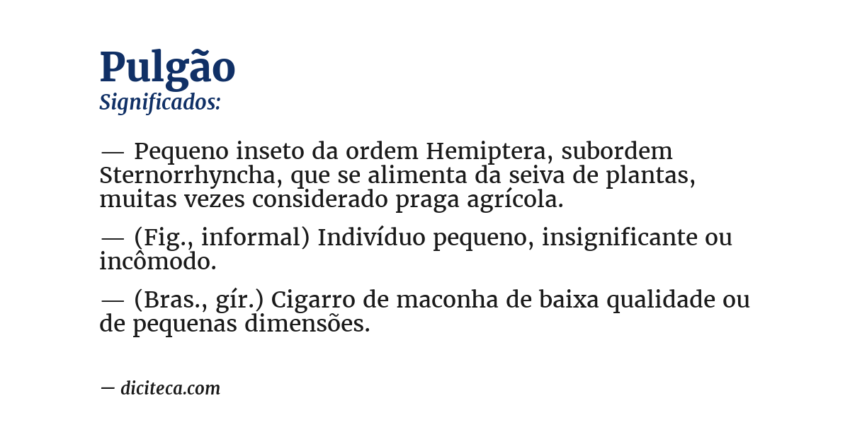 Significado de pulgão