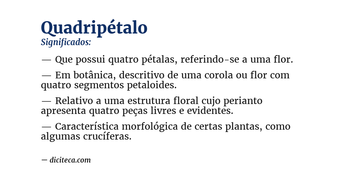Significado de quadripétalo