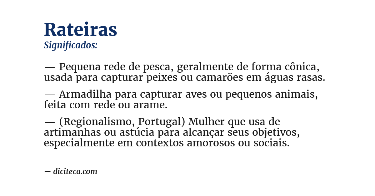 Significado de rateiras