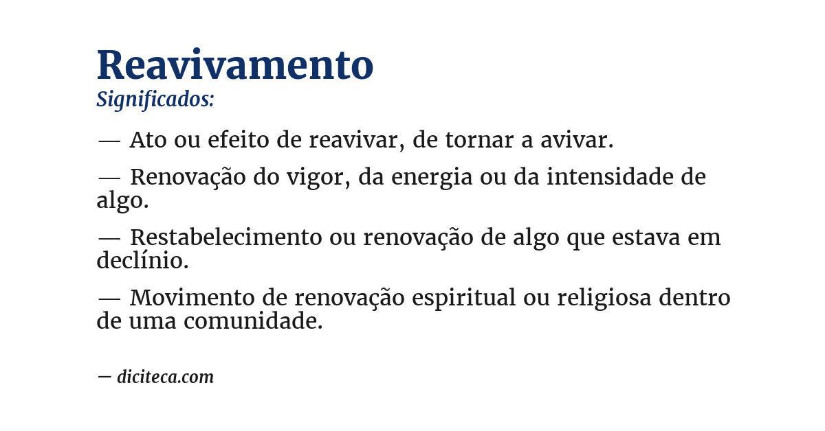 Significado de reavivamento
