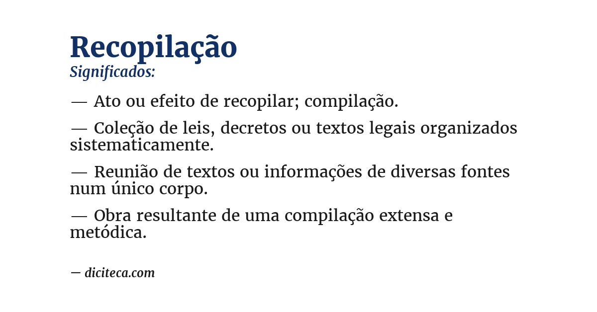 Significado de recopilação