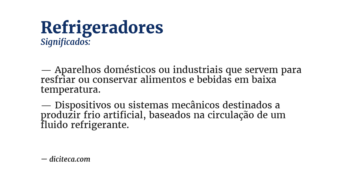 Significado de refrigeradores