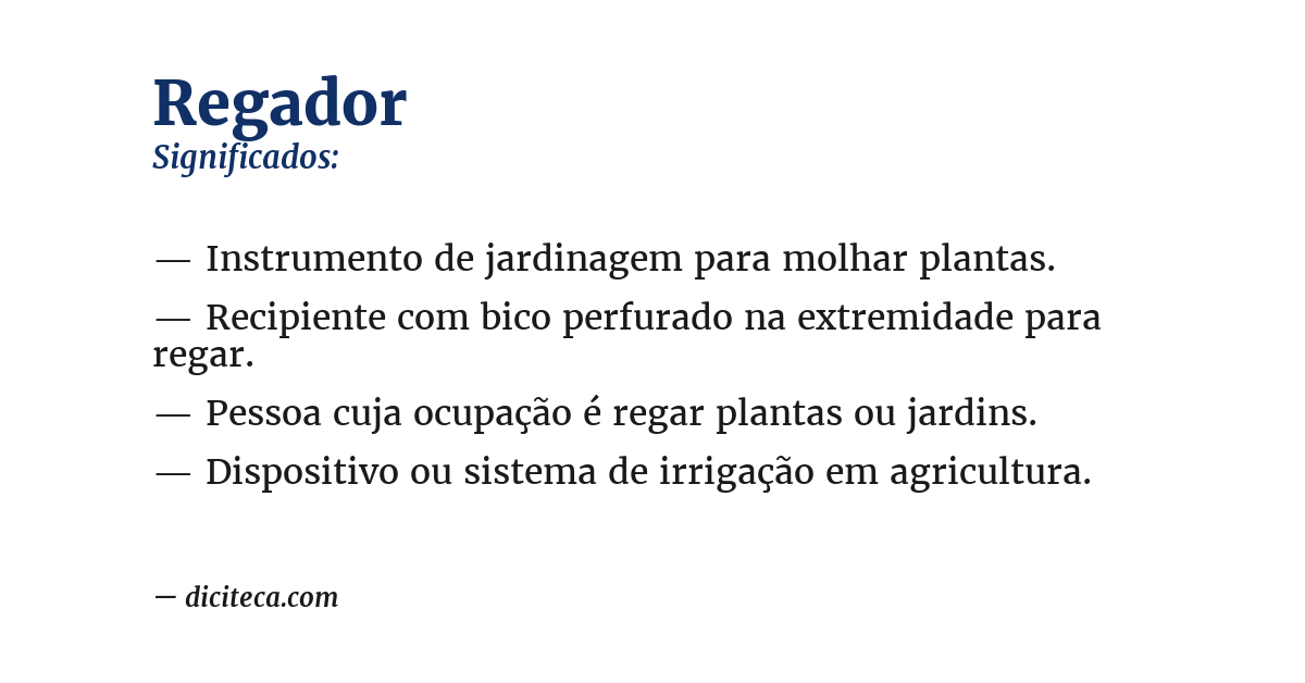 Significado de regador