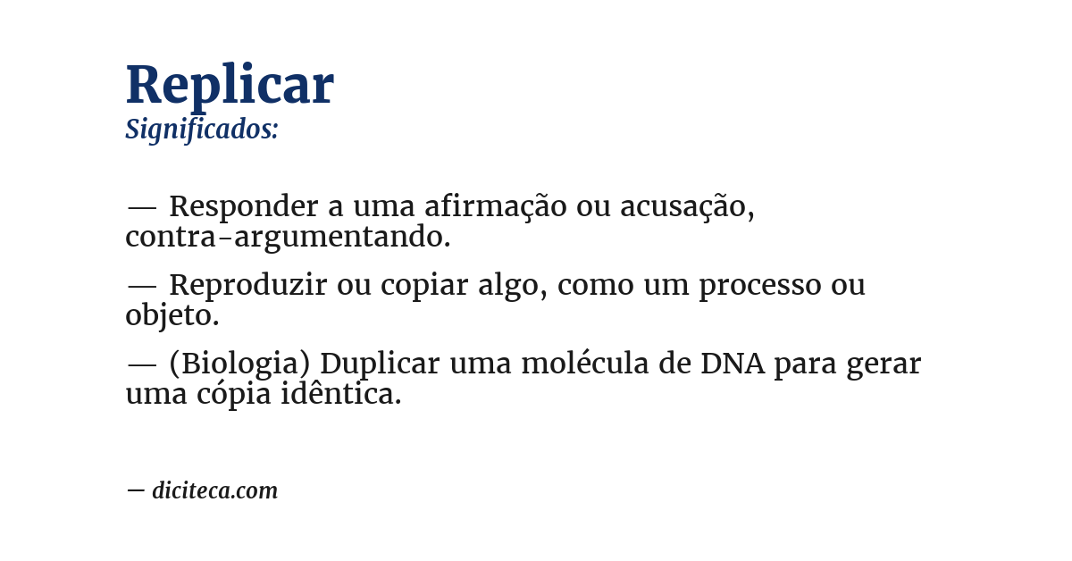Significado de replicar