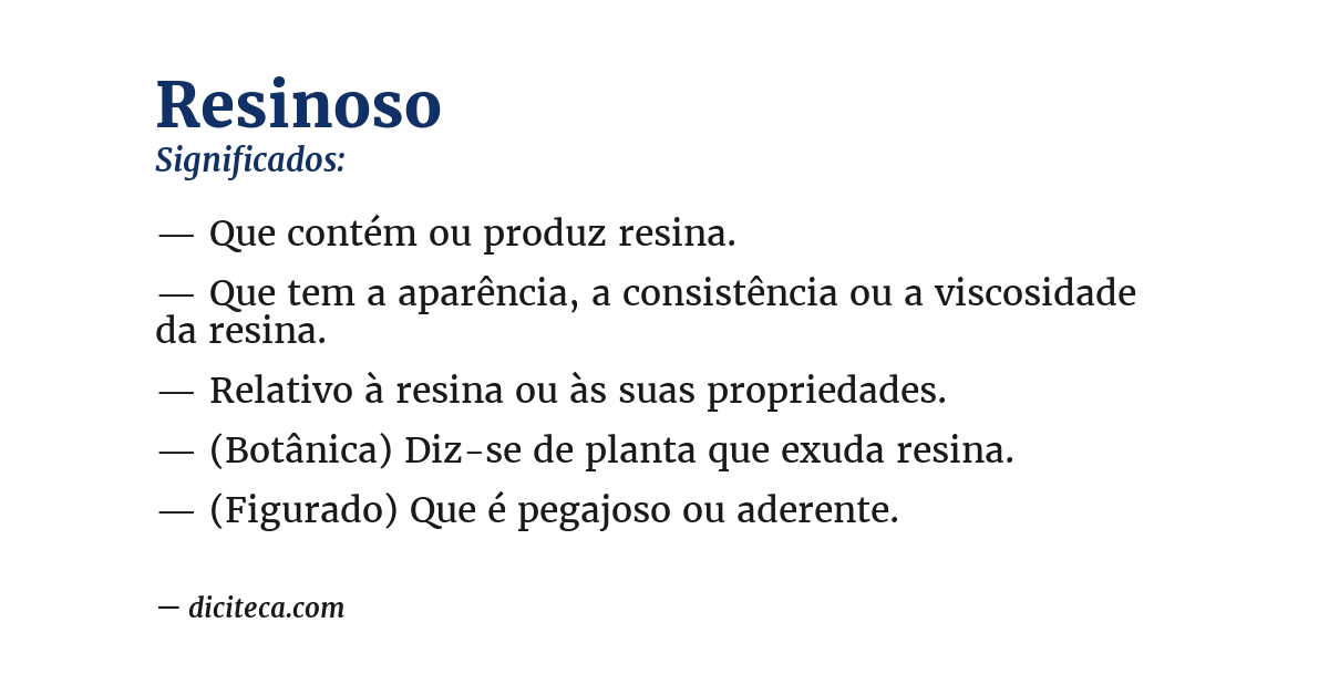 Significado de resinoso