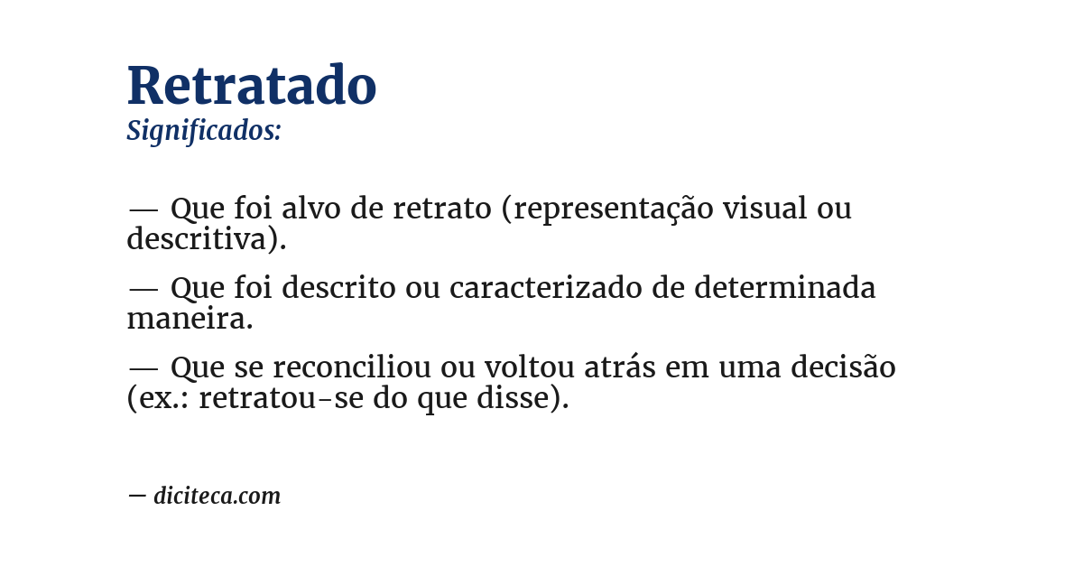 Significado de retratado