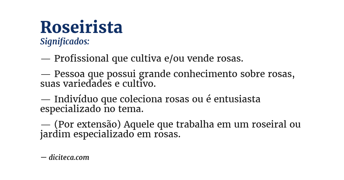 Significado de roseirista