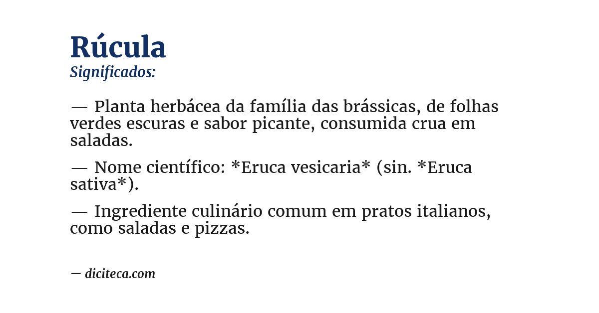 Significado de rúcula
