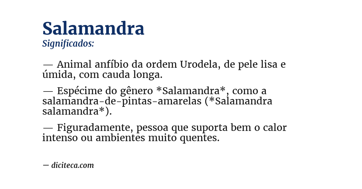 Significado de salamandra