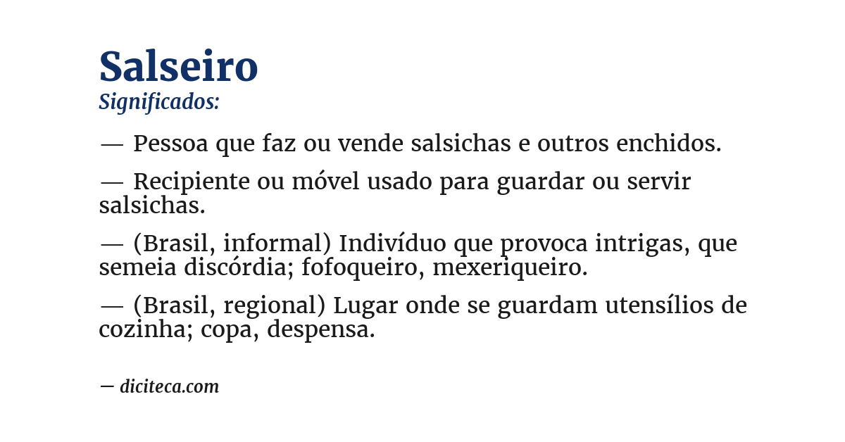 Significado de salseiro