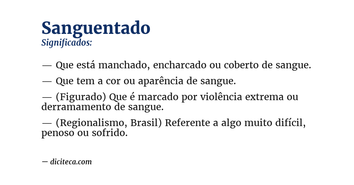 Significado de sanguentado