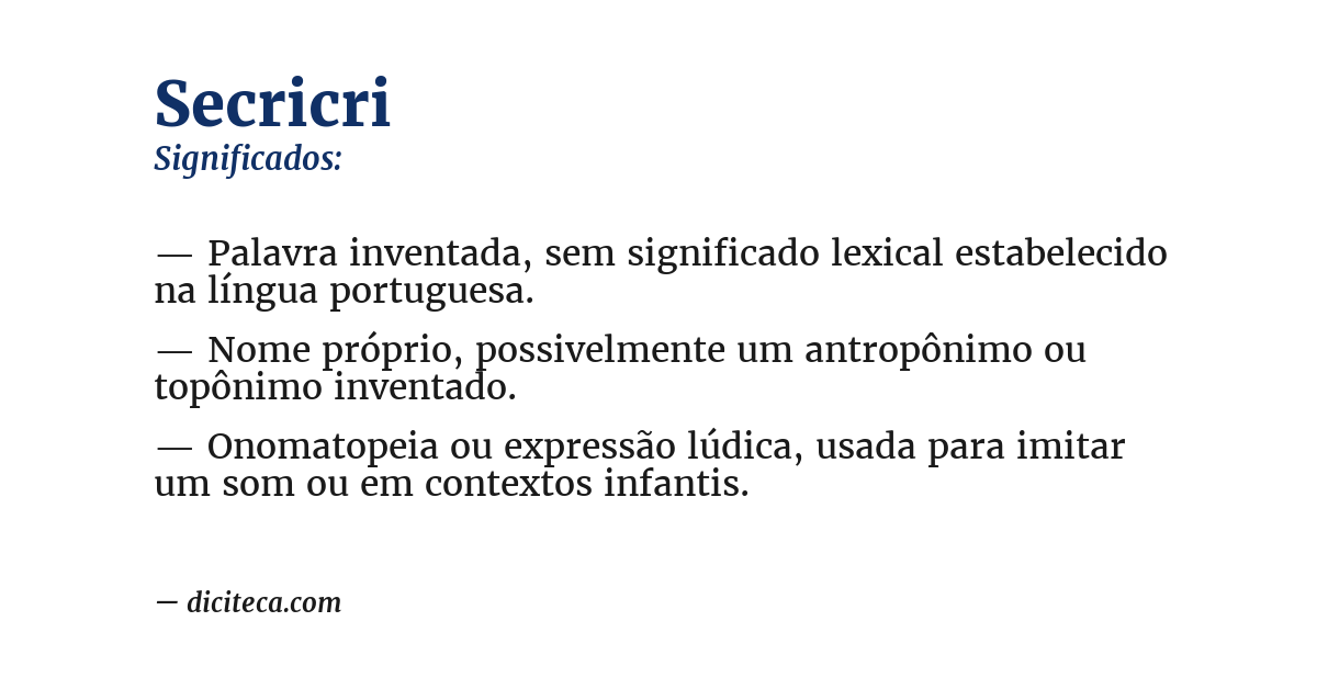 Significado de secricri