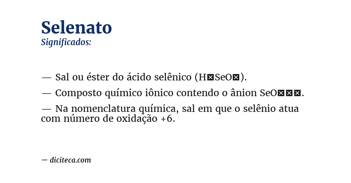 Significado de selenato