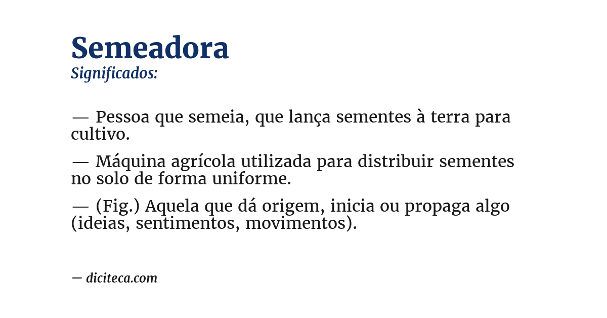 Significado de semeadora