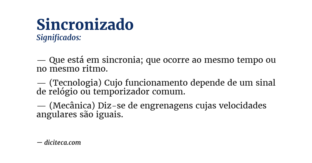 Significado de sincronizado