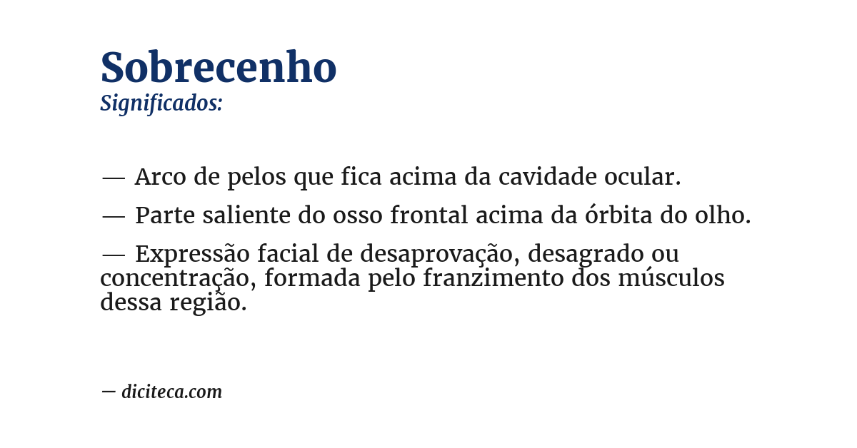 Significado de sobrecenho