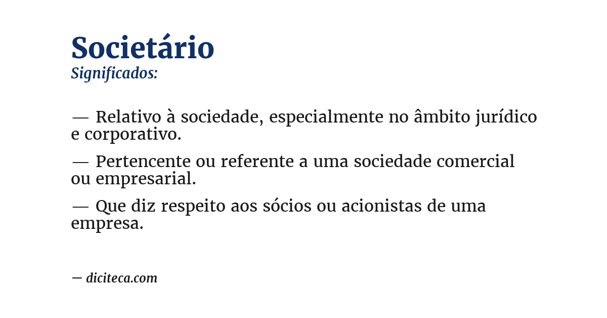 Significado de societário