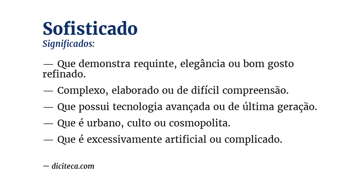 Significado de sofisticado