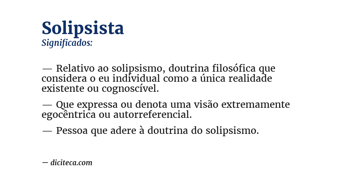 Significado de solipsista