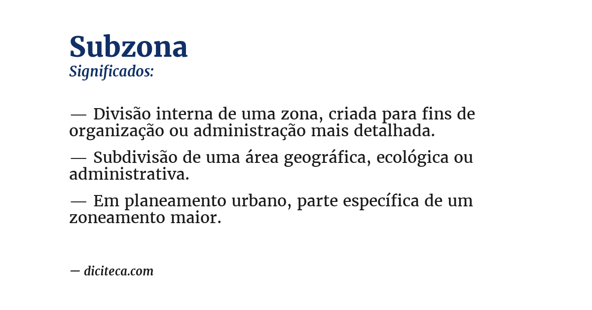 Significado de subzona