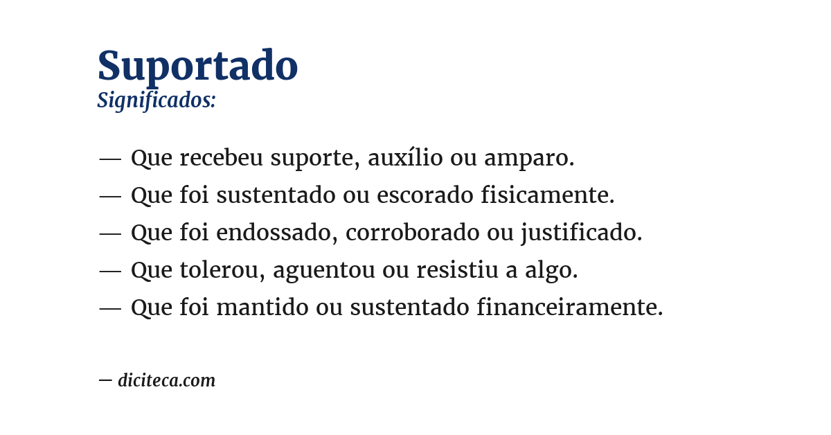 Significado de suportado