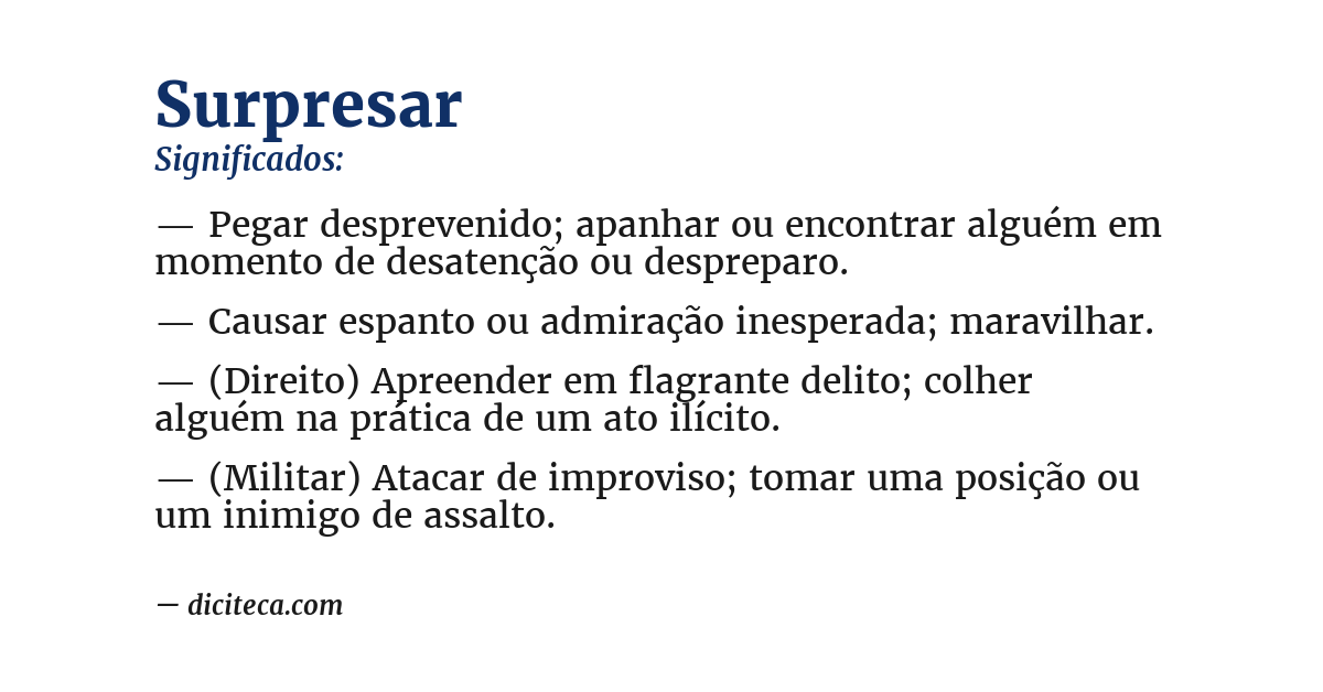 Significado de surpresar