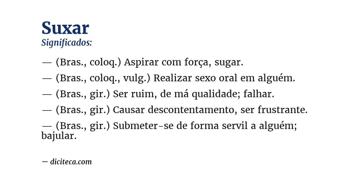 Significado de suxar