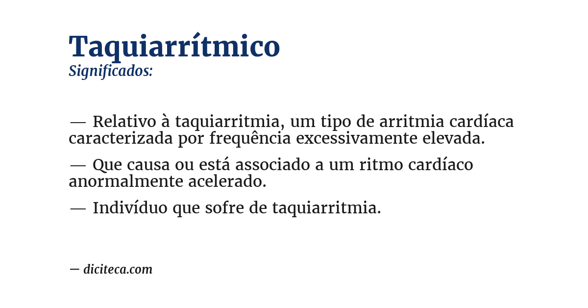 Significado de taquiarrítmico