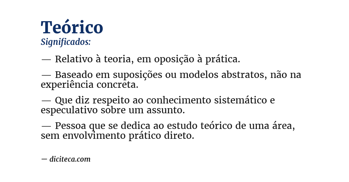 Significado de teórico