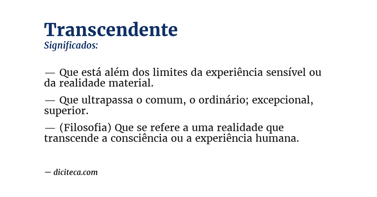 Significado de transcendente