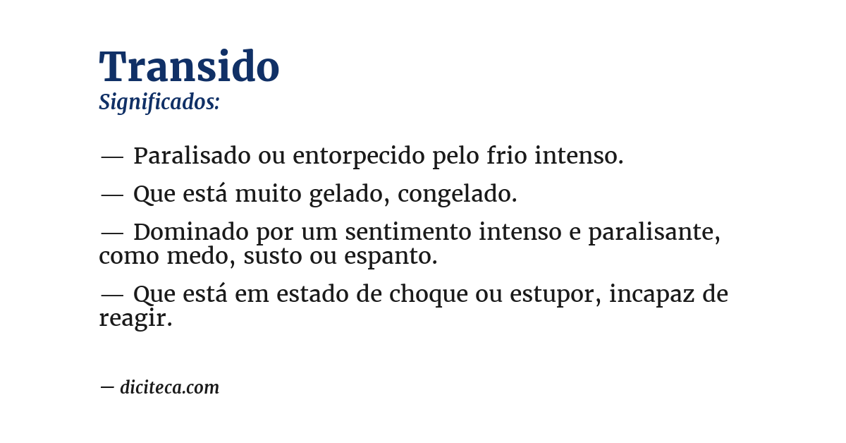 Significado de transido