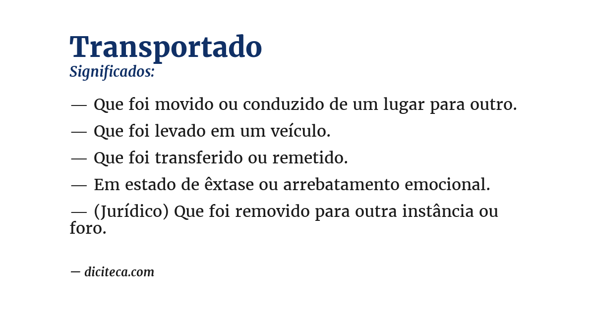 Significado de transportado