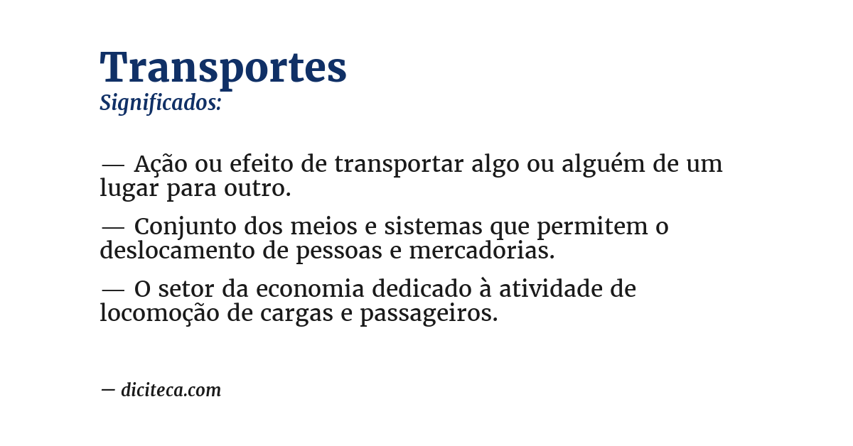 Significado de transportes