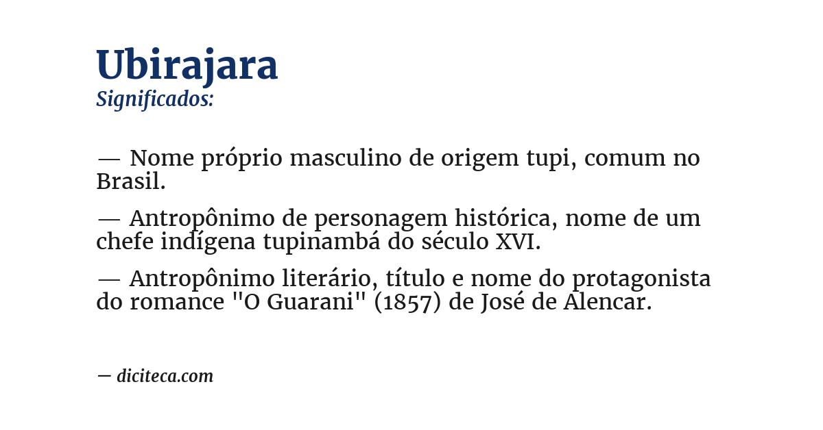 Significado de ubirajara