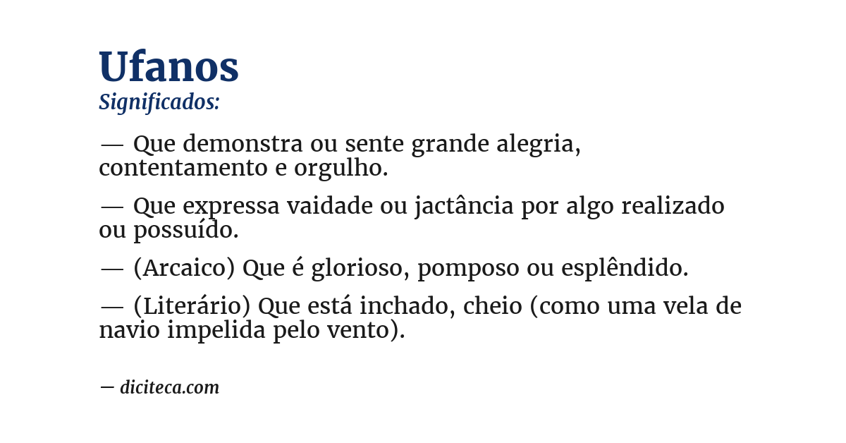 Significado de ufanos
