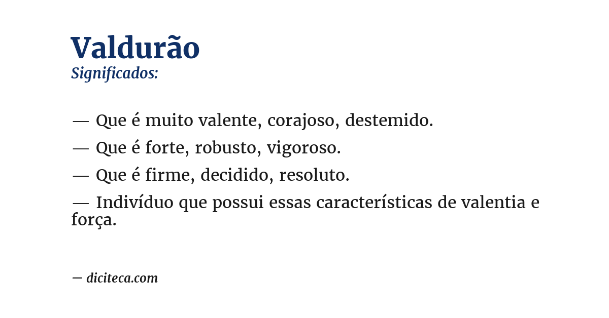 Significado de valdurão