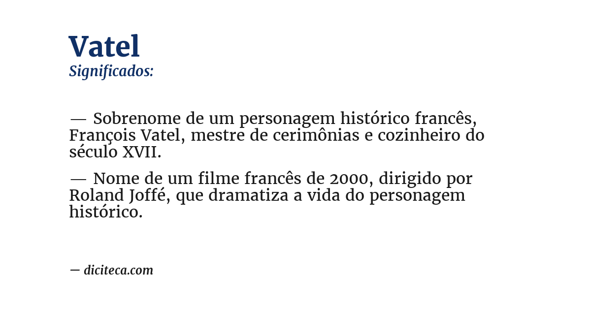 Significado de vatel