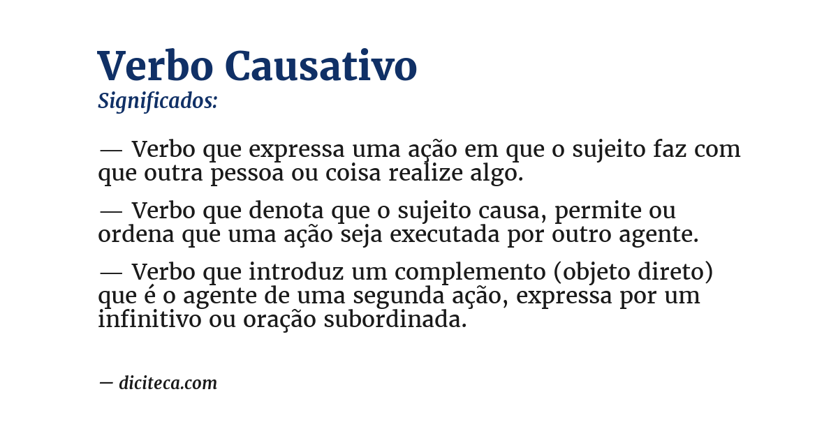 Significado de verbo causativo
