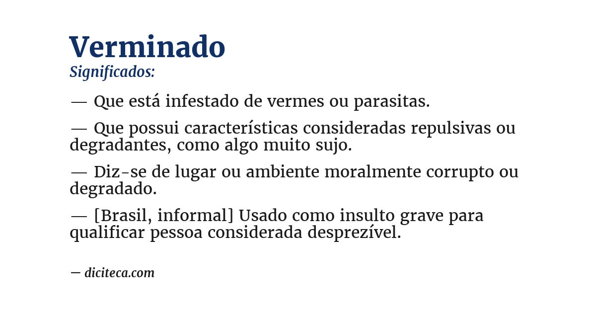 Significado de verminado