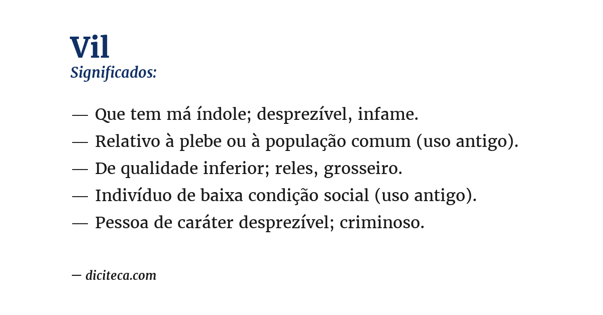 Significado de vil