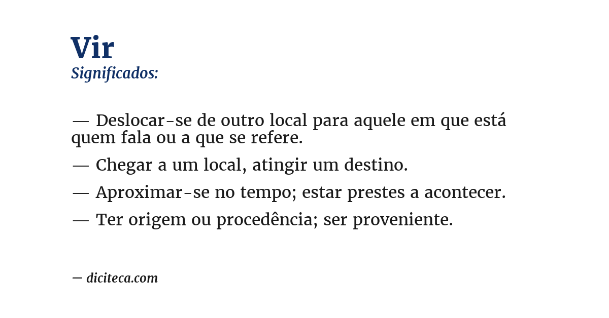 Significado de vir