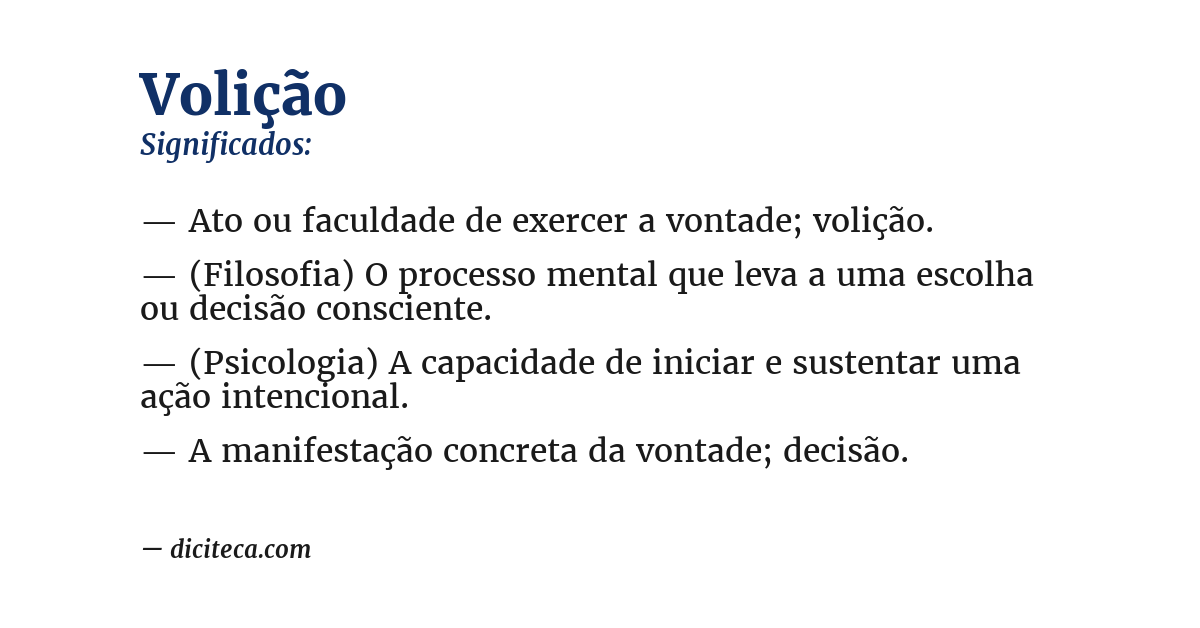 Significado de volição