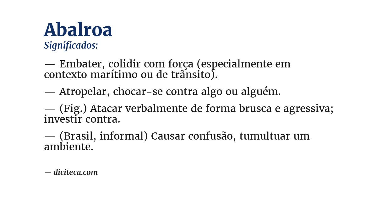 Significado de abalroa